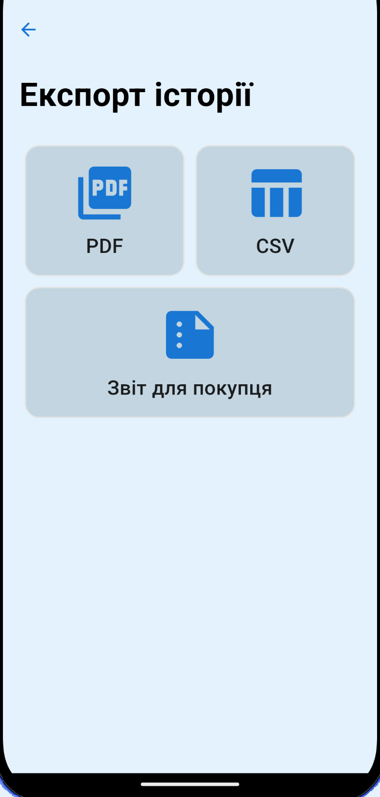 Звіт для покупця у Fines+